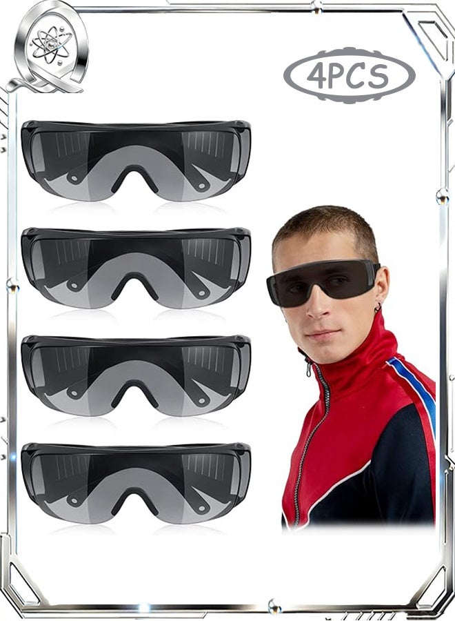 4 نظارات واقية، مضادة للضباب، قابلة للتعديل، رؤية واسعة للحماية من المواد الكيميائية، نظارات ناعمة وخفيفة الوزن - Image 1